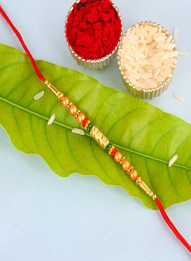 DULCI Rakhi for Family Raksha Bandhan Festival Rakhi for Bhaiya and Bhabhi, Indian Designer Latest Rakhi for bhai Thread Bracelets - Image 3