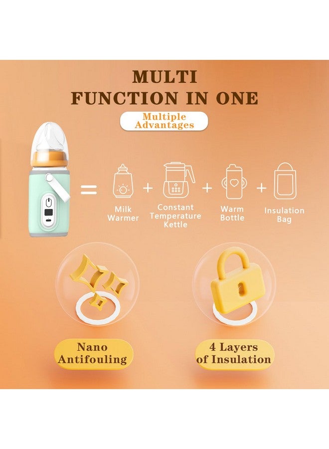 KIDENEI Portable Baby Portable Bottle Warmer with Power Adapter, Long-Term Constant Temperature 42℃, Smart Travel Bottle Heater for Breastmilk Milk Water, Fast Milk Warmer for Baby - Image 2