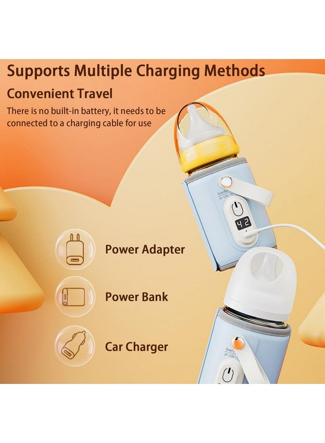 KIDENEI Portable Baby Portable Bottle Warmer with Power Adapter, Long-Term Constant Temperature 42℃, Smart Travel Bottle Heater for Breastmilk Milk Water, Fast Milk Warmer for Baby - Image 5