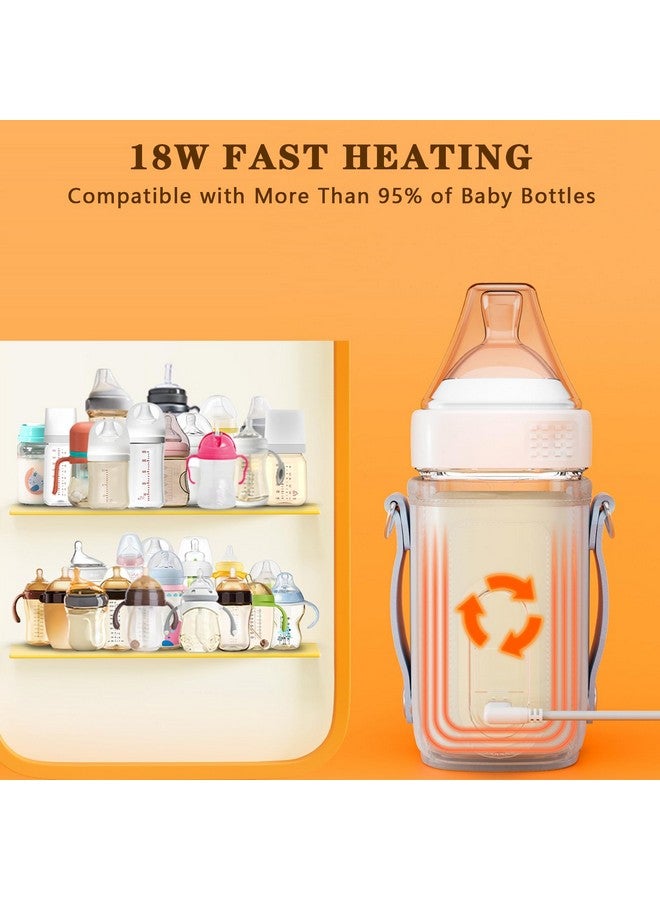 KIDENEI Portable Baby Portable Bottle Warmer with Power Adapter, Long-Term Constant Temperature 42℃, Smart Travel Bottle Heater for Breastmilk Milk Water, Fast Milk Warmer for Baby - Image 4