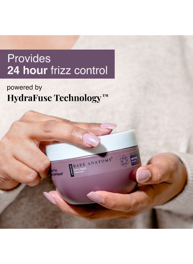 BARE ANATOMY Anti Frizz Hair Mask | Frizz Control Upto 24 hours | Powered By Hyaluronic Acid & Fatty Acids | For Deep Conditioned & Frizz Free Hair | Sulphate & Paraben Free | Women & Men | 250g - Image 2