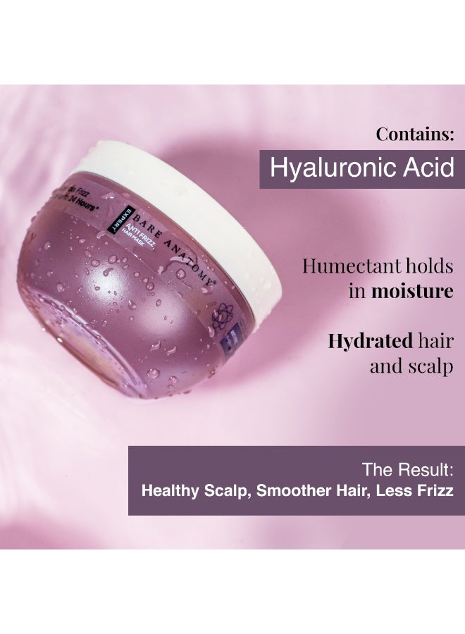 BARE ANATOMY Anti Frizz Hair Mask | Frizz Control Upto 24 hours | Powered By Hyaluronic Acid & Fatty Acids | For Deep Conditioned & Frizz Free Hair | Sulphate & Paraben Free | Women & Men | 250g - Image 5