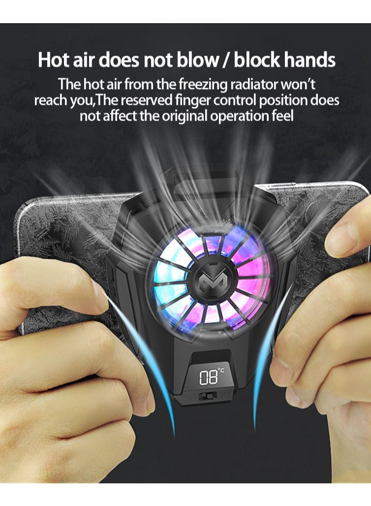 إسكدنيا Semiconductor Mobile Phone Cooling Fan, with Colourful Lights, Wired Radiator - Image 3
