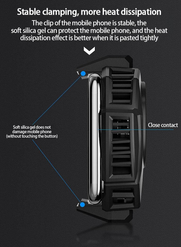 إسكدنيا Semiconductor Mobile Phone Cooling Fan, with Colourful Lights, Wired Radiator - Image 5