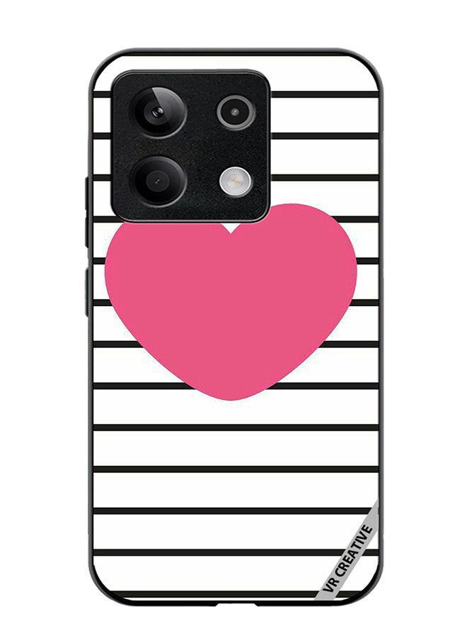 VR CREATIVE Protective Case Cover For Xiaomi Poco X6 Pink Heart stripes Design Multicolour - Image 1