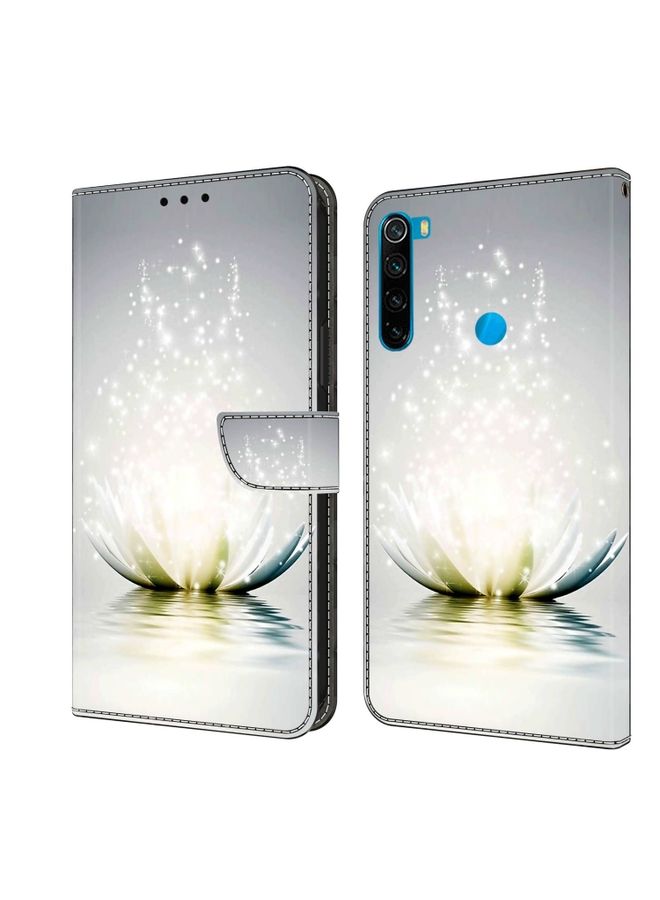 Case Cover For Xiaomi Redmi Note 8 Crystal 3D Shockproof Protective Leather Phone Case Light Lotus
