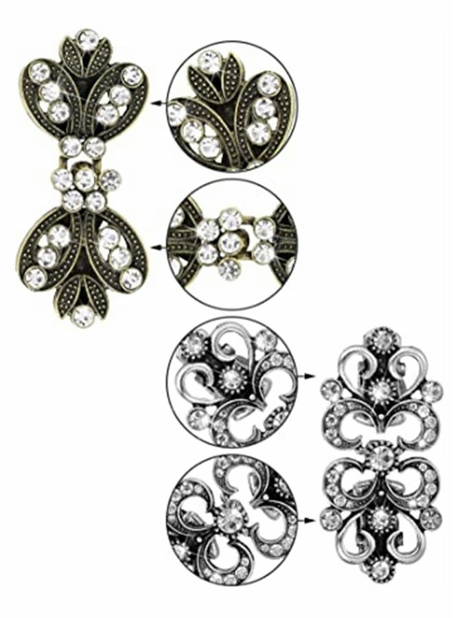 Cape Cloak Clips, Vintage Sweater Swirl Clip, Retro Rhinestone Cardigan Clip, Shawl Collar, Clasp Dress Shirt Brooch Clip for Girl, Women Accessories 6 Pieces  - Image 4