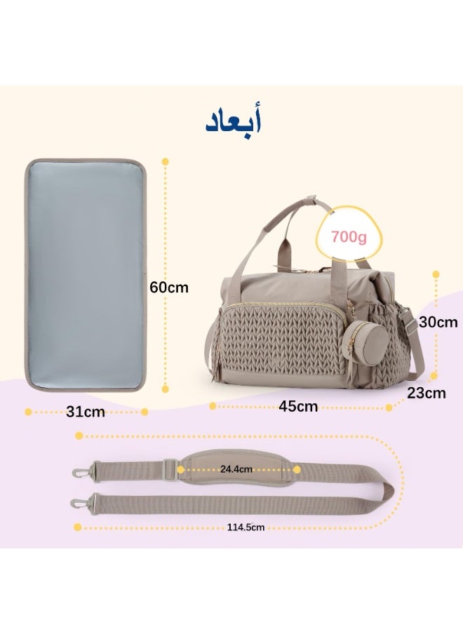 رو سيانل شنطة حفاضات بتصميم توت - سعة كبيرة للسفر والولادة مع علبة لهاية للمواليد  - Image 4