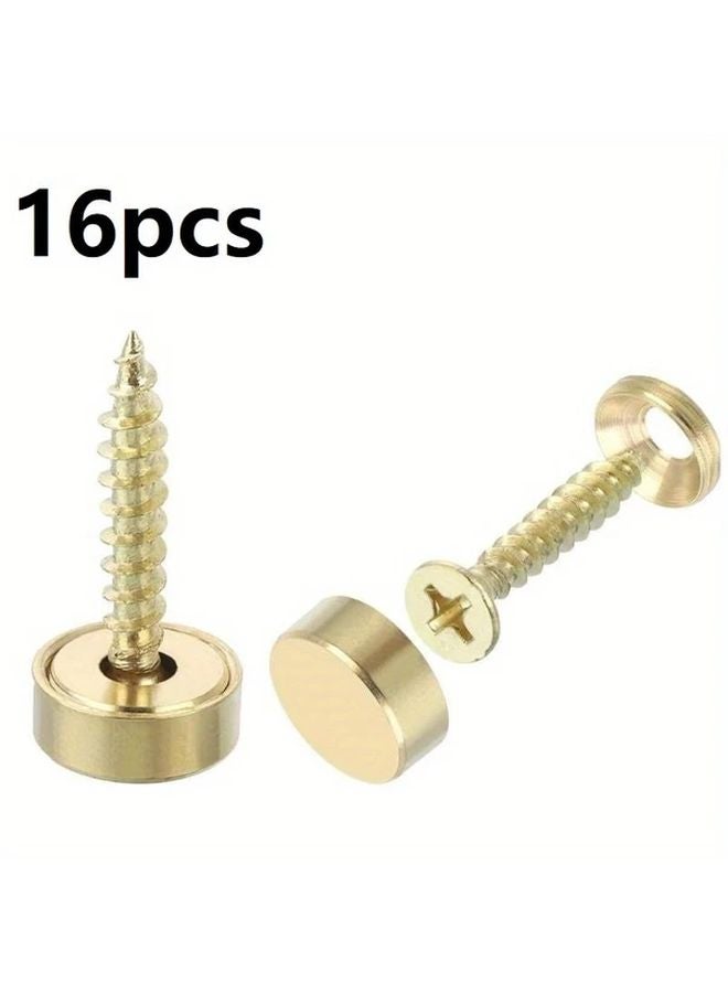 16pcs Copper Brass Decorative Screws With Caps Self Tapping Phillips Drive Flat Head - Image 2