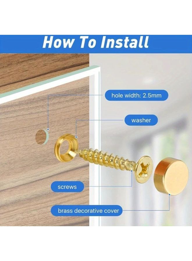 16pcs Copper Brass Decorative Screws With Caps Self Tapping Phillips Drive Flat Head - Image 5