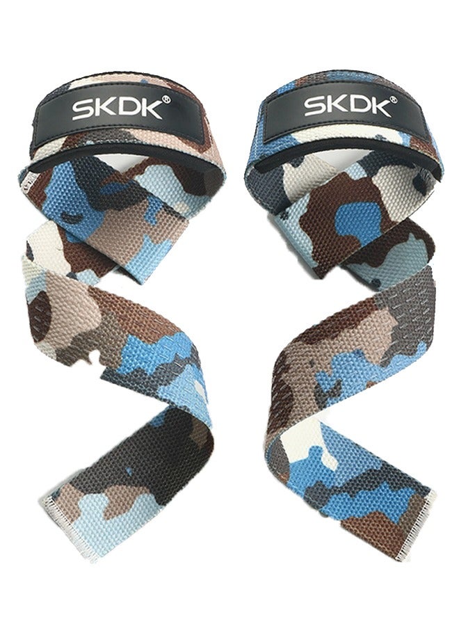 SKDK Premium Lifting Wrist Straps with Non-Slip Silicone Grip - 5MM Wrist Pad for Gym, Weightlifting, Cycling | Free Size, Multi-Color (Black/Blue/Red/Blue Camouflage) - Image 1