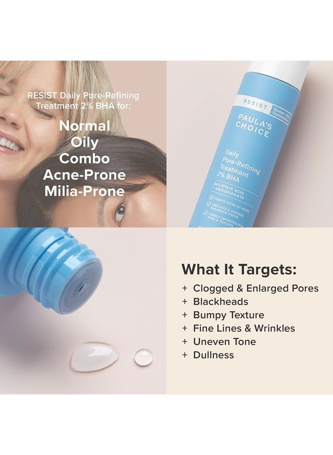PAULA'S CHOICE RESIST Daily Pore-Refining Treatment 2% BHA with Salicylic & Hyaluronic Acid, Blackheads & Large Pore Exfoliant, Oily Skin, 3 Ounce - Image 4