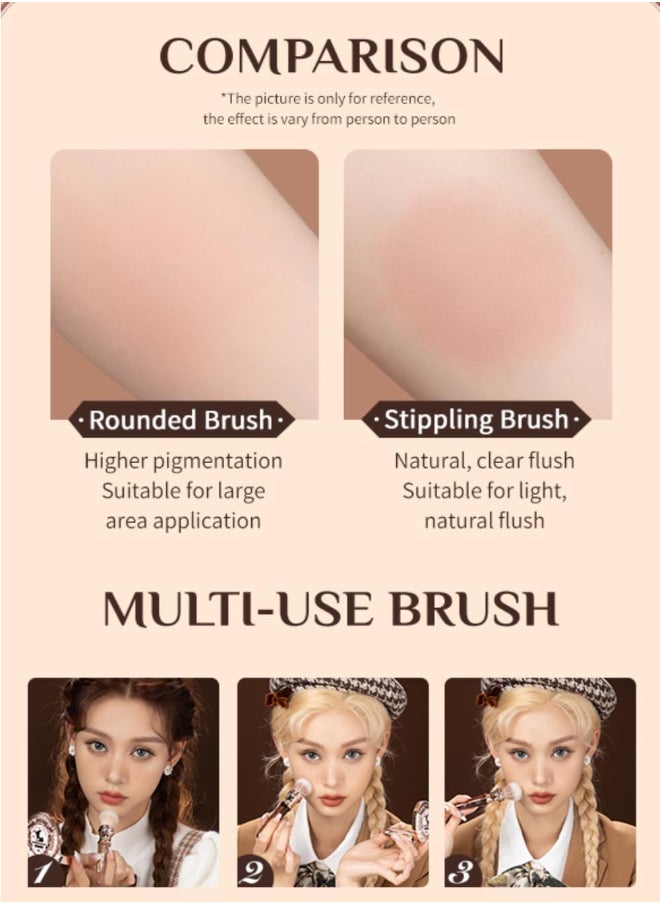 Flower Knows - Chocolate Wonder-Shop Blush Brush Soft Makeup Brush For Highlighter Bronzer And Contour Cocoa Brown - Image 1