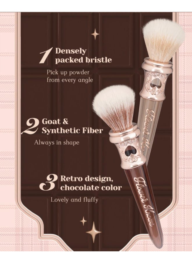 Flower Knows - Chocolate Wonder-Shop Blush Brush Soft Makeup Brush For Highlighter Bronzer And Contour Cocoa Brown - Image 1