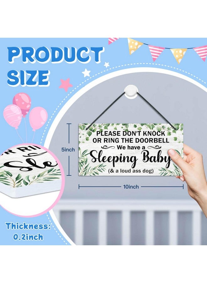 Putuo Decor Baby Sleeping Door Sign for Front Door - PVC Hanging 'Shhh' Sign - Do Not Knock or Ring Doorbell - No Soliciting for House, Nursery, Kindergarten - Image 3