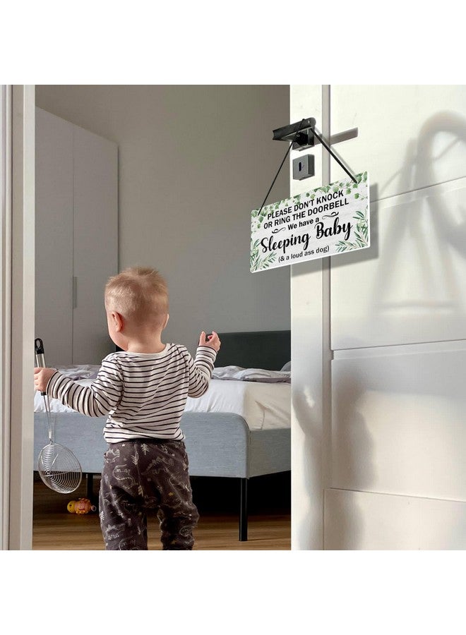 Putuo Decor Baby Sleeping Door Sign for Front Door - PVC Hanging 'Shhh' Sign - Do Not Knock or Ring Doorbell - No Soliciting for House, Nursery, Kindergarten - Image 5