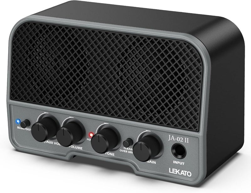 ليكاتو مكبر صوت جيتار صغير، LEKATO بقوة 5 واط محمول يعمل بالبطارية مع تأثيرات CLEAN/OVERDRIVER وبلوتوث 5.0، مضخم جيتار صغير للممارسة اليومية وحفلات الموسيقى (أسود) - Image 1