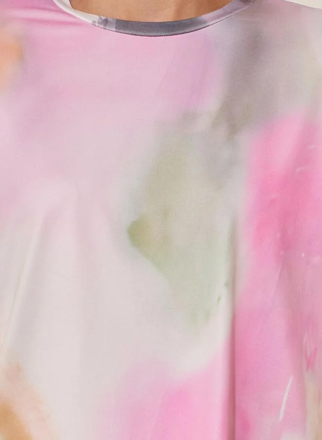 Take Two Tie and Dye Print Dropped Shoulder T-Shirt and Pants Co-Ords