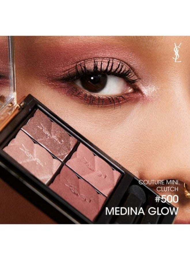 Yves Saint Laurent YSL Couture Mini Clutch Quad Eyeshadow Palette 500 Medina Glow – Luxury Eyeshadow Palette, Warm Gold Matte & Shimmer Shades, Highly Pigmented, Long-Lasting & Blendable - Image 3