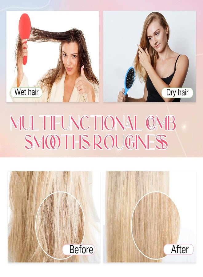 Suclain 30 Pieces Wet Hair Brushes for Women Travel Detangling Brush Soft Bristles with Cushion Base Drying Detangler Small Hair Brushes for Women, 10 Colors - Image 4