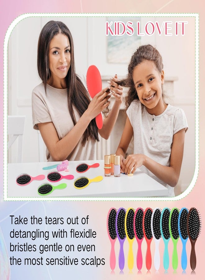 Suclain 30 Pieces Wet Hair Brushes for Women Travel Detangling Brush Soft Bristles with Cushion Base Drying Detangler Small Hair Brushes for Women, 10 Colors - Image 3