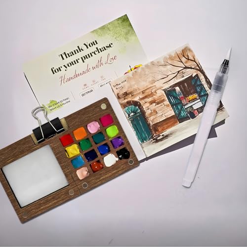 The Crafthives Watercolor Paint Set - 16 Color Mini Travel Palette with Brush, Compact Gouache & Watercolour Kit for Artists/Kids, Portable Painting Set for Home/School/Outdoor Use, Multi - Image 5