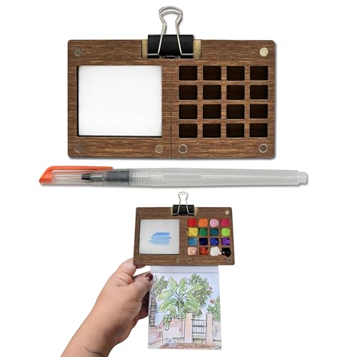 The Crafthives Watercolor Paint Set - 16 Color Mini Travel Palette with Brush, Compact Gouache & Watercolour Kit for Artists/Kids, Portable Painting Set for Home/School/Outdoor Use, Multi - Image 1