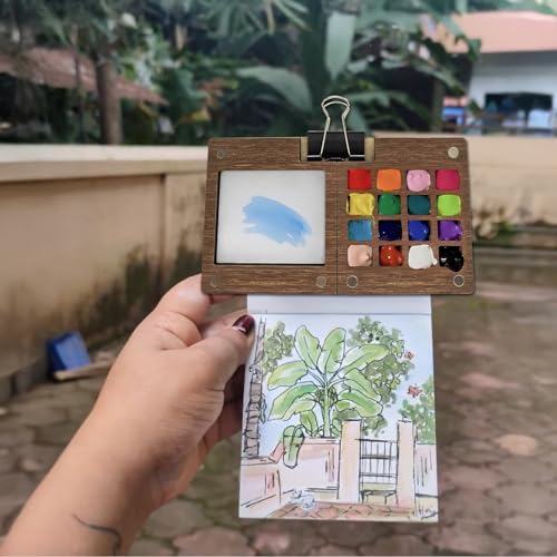 The Crafthives Watercolor Paint Set - 16 Color Mini Travel Palette with Brush, Compact Gouache & Watercolour Kit for Artists/Kids, Portable Painting Set for Home/School/Outdoor Use, Multi - Image 3