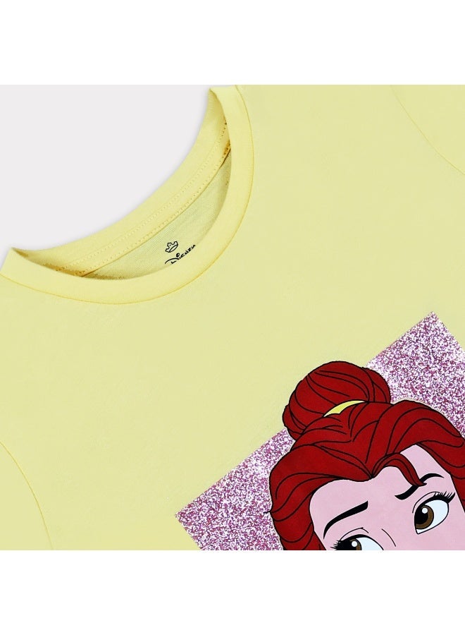 Disney Princess Belle  Girl's Short Sleeve T-Shirt - Image 5