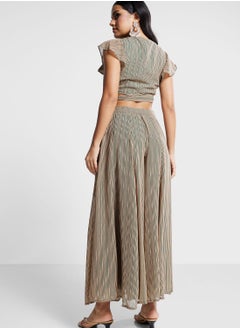 indya Striped Wrap Top & Palazzo Pants Set  - Image 2