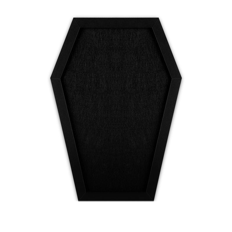 YCCYYCCY Coffin Felt Bulletin Board, Gothic Decor Bulletin Board for Table Top or Wall, Coffin Message Board with Push Pins, Gothic Decor for Home, Office, Bistro and School - Image 1