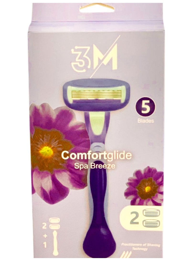 ثري ام كومفورت غلايد سبا بريز شفرات حلاقة نسائية موف