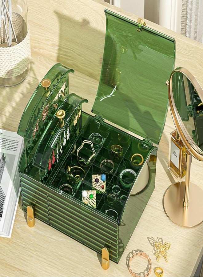 CBEX Jewelry Organizer Transparent Jewelry Box Acrylic Jewelry Storage Box with 2 Drawers Ring Earrings Necklace Bracelet Storage Jewelry Box Display Stand Jewelry Box - Image 1