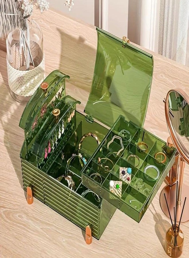CBEX Jewelry Organizer Transparent Jewelry Box Acrylic Jewelry Storage Box with 2 Drawers Ring Earrings Necklace Bracelet Storage Jewelry Box Display Stand Jewelry Box - Image 2