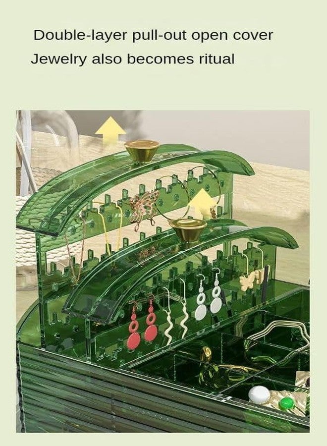 CBEX Jewelry Organizer Transparent Jewelry Box Acrylic Jewelry Storage Box with 2 Drawers Ring Earrings Necklace Bracelet Storage Jewelry Box Display Stand Jewelry Box - Image 3