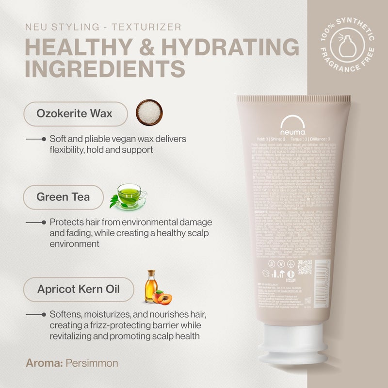 Neuma Neu Styling Hair Texturizer CrÃ¨me, 3.4 Fl. Oz. Hair Texture Cream with Persimmon Scent - Image 2