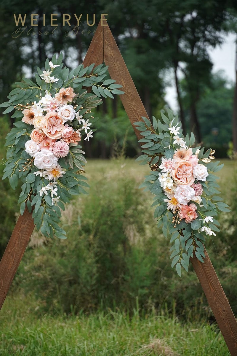 WEIERYUE Artificial Wedding Arch Flowers Kit(Pack of 2) for Wedding Arch, Bridal Shower, Ceremony and Reception Backdrop Decoration (Coral Pink) - Image 5