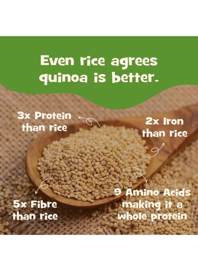 nourish you White Quinoa Seeds 500g | Raw Healthy Super Food | GlutenFree | Saponin Free | High Protein & Fiber | Diet Food | 100% Wholegrain Cereal - Image 5