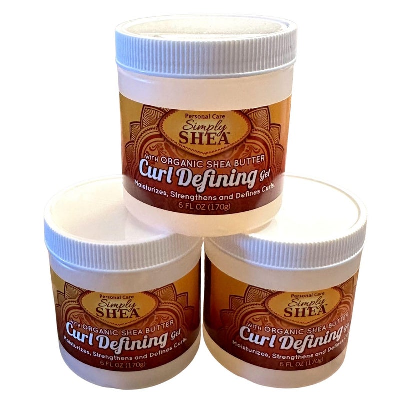 جل تحديد التجاعيد من Simply Shea مع زبدة الشيا العضوية خالي من البارابين للتحكم في التجاعيد وترطيب الشعر المجعد عبوة من 3 6 أونصات شفافة
