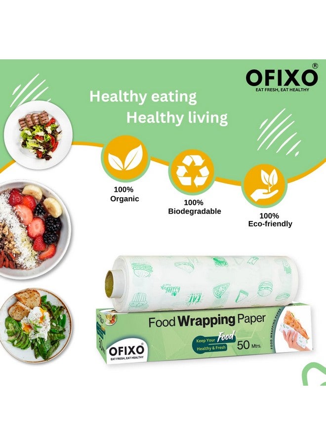 OFIXO ورق تغليف الطعام متعدد الاستخدامات OFIXO | 50 متر | ورق تغليف طعام ممتاز مثالي للطهي، الخبز، التعبئة وتقديم الطعام (عبوة من 1) - Image 3