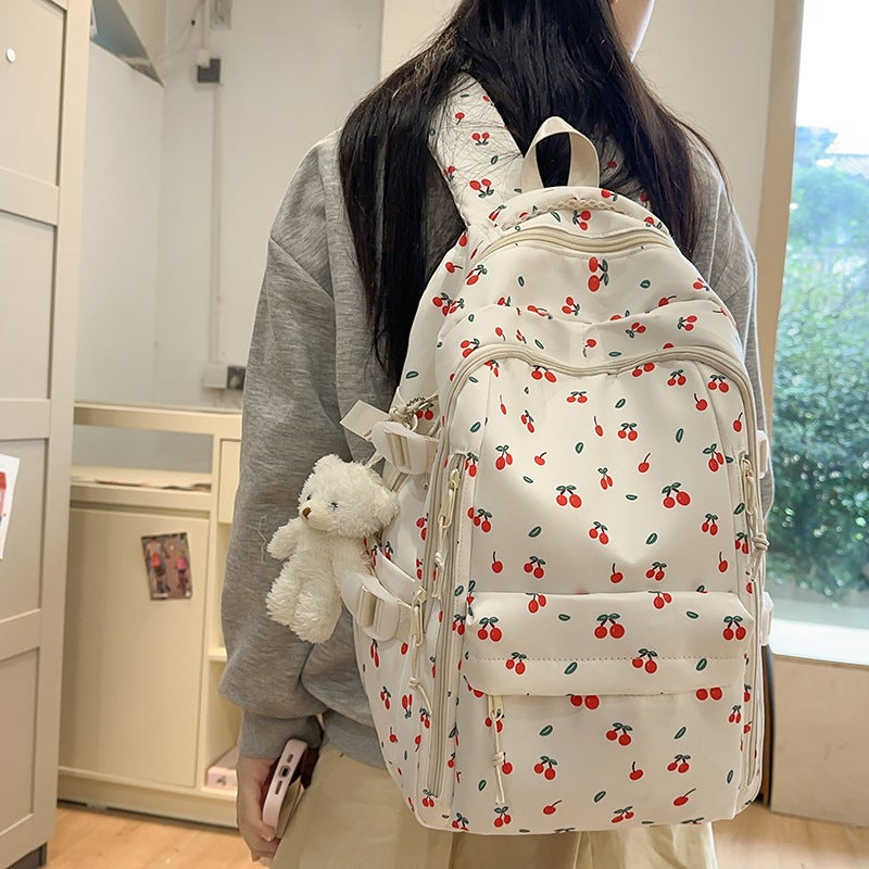 Japanese Style Ins Style Mori Style Fresh Style Floral Shoulder Bag College Style Girl'S Schoolbag College Student Travel Backpack For Women - Image 3
