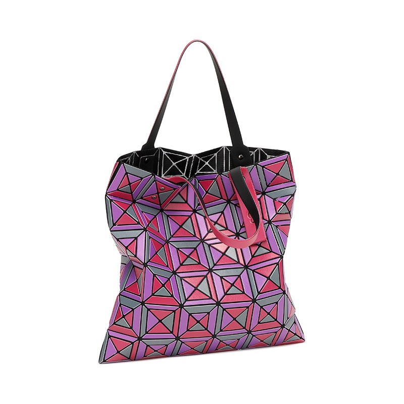 Original Factory Lifetime Same Style Geometric Rhombus New Painted Six-Grid Frosted Handbag Shoulder Bag Women'S Tote Bag - Image 5
