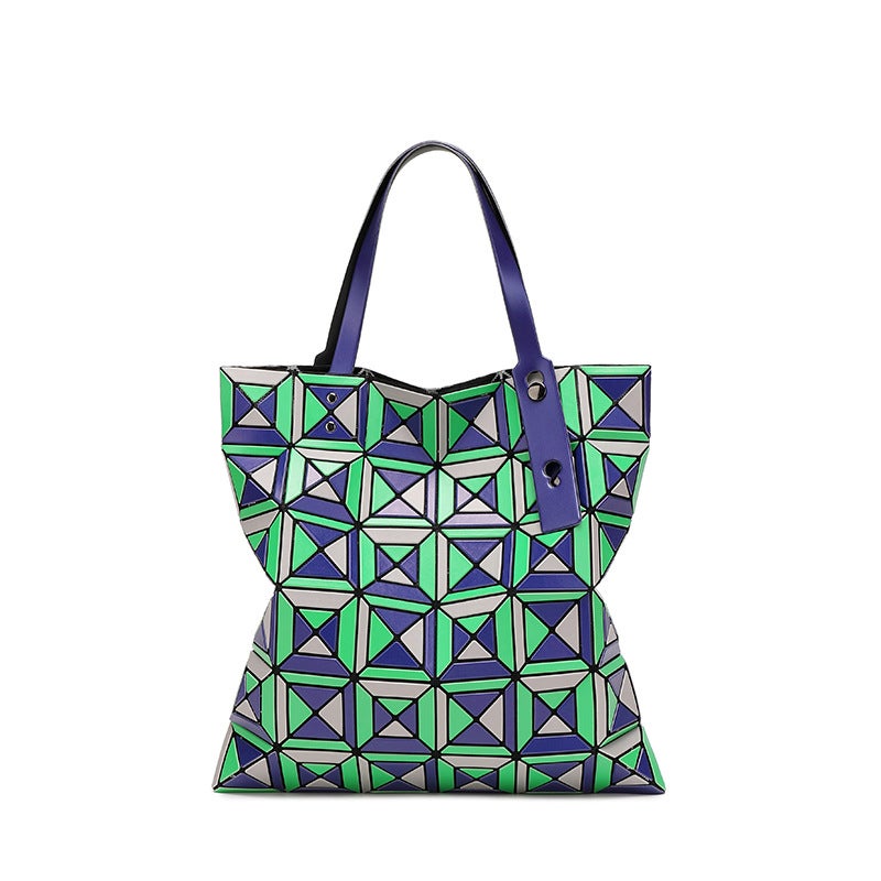 Original Factory Lifetime Same Style Geometric Rhombus New Painted Six-Grid Frosted Handbag Shoulder Bag Women'S Tote Bag - Image 2