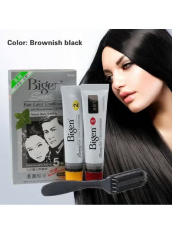 Bigen Speedy Hair Color No.882 Brownish Black 80G - Image 3