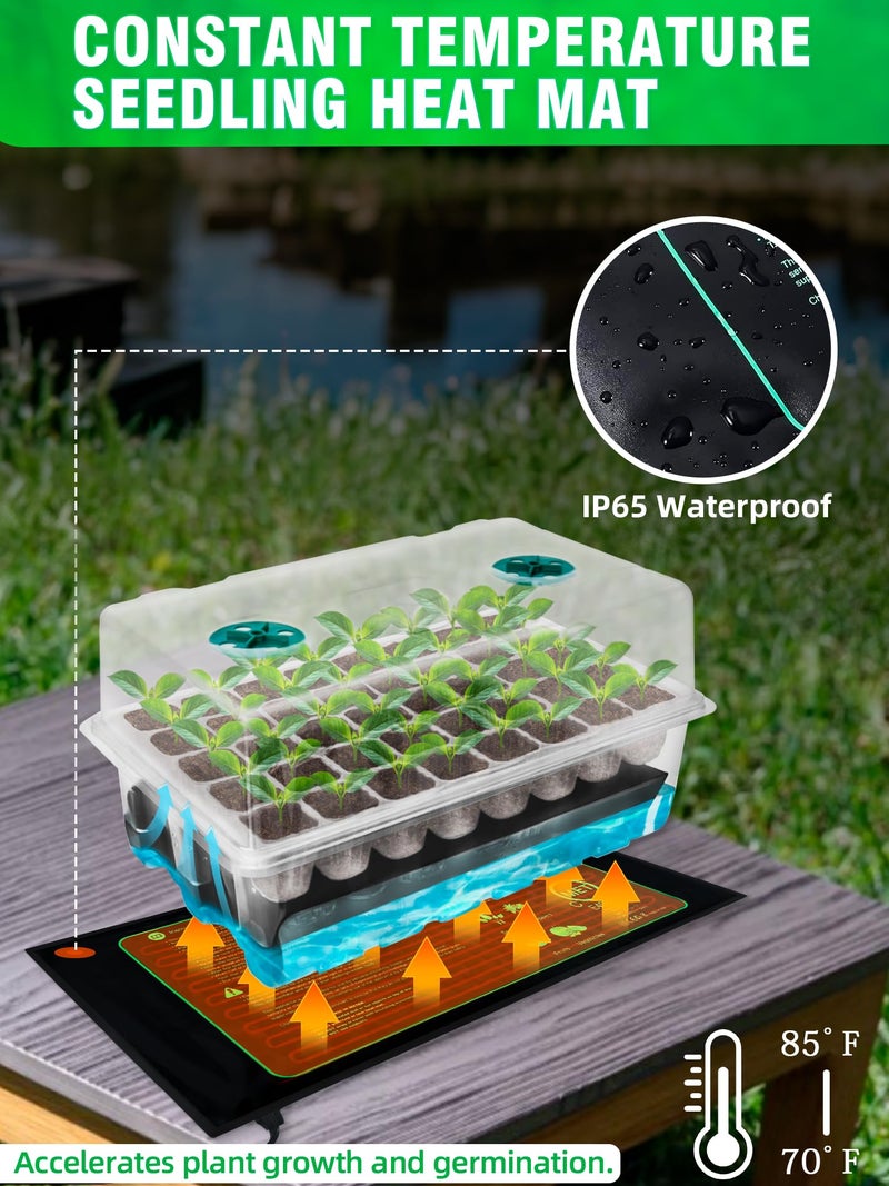 Hugbow Self-Watering Seed Starter Tray with Grow Light and Heat Mat, 80-Cell Plant Starter Trays Seed Starter Kit, Seed Starter Tray for Seed Starting, Plant Germination & Seedling Growing, 2 Pack - Image 5
