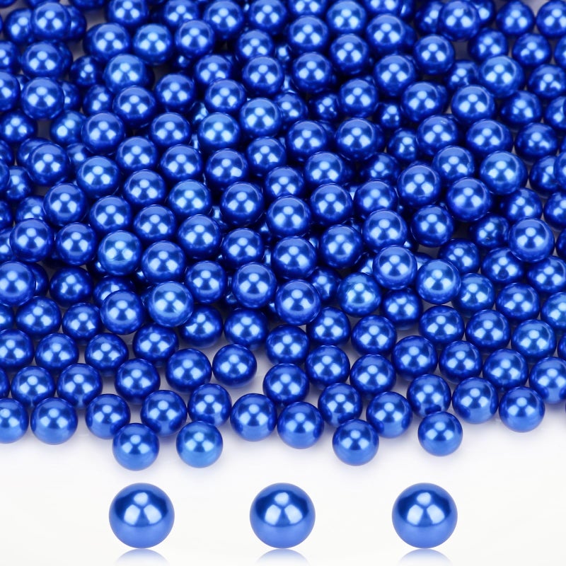 Suream 8mm031in Pearl Beads for Vase Fillers 1300PCS Round Pearls for DIY Jewelry Necklaces Table Scatter Wedding Birthday Party Home Decoration Event Supplies No Hole Blue