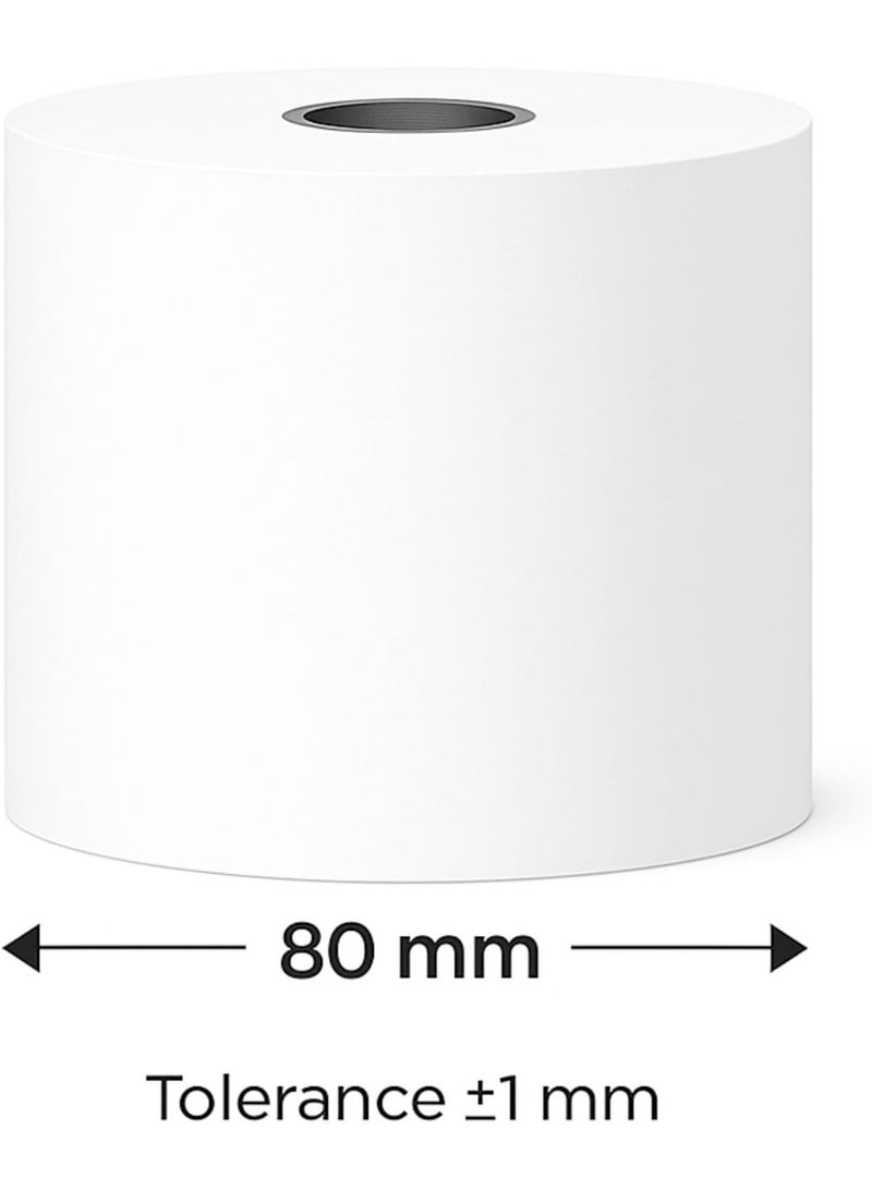Aoura Grp AOURA 80x80 mm Thermal Label Rolls | 50 Rolls | Vegetable Scale & POS Receipt Paper | Compatible with PDQ, EPOS, EFTPOS, Credit Card Machines - Image 2