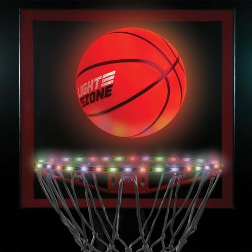 MindWare Glow Basketball Court Set with Bonus SolarPowered Hoop Lights Ages 5 and Up - Image 1