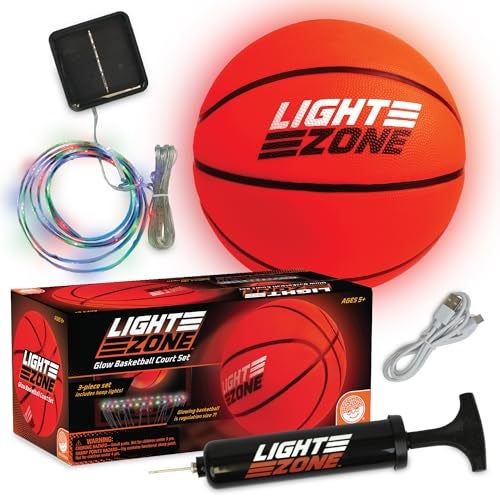 MindWare Glow Basketball Court Set with Bonus SolarPowered Hoop Lights Ages 5 and Up - Image 5