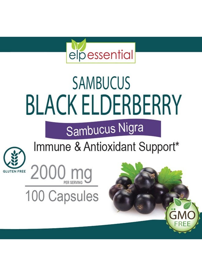 ELP ESSENTIAL Black Elderberry Capsules 2000mg | 100 Count | Super Concentrated Sambucus Extract,Antioxidant and Immune - Image 3
